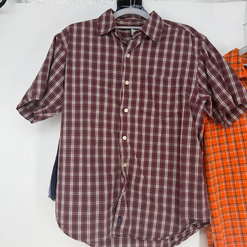 Lot of 3 Shirts Men Medium 10/12 Multicolor Plaid Striped Bundle Skater School